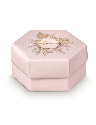 Scatola per gioielli in ecopelle 16x11x5 cm, bauletto rosa con