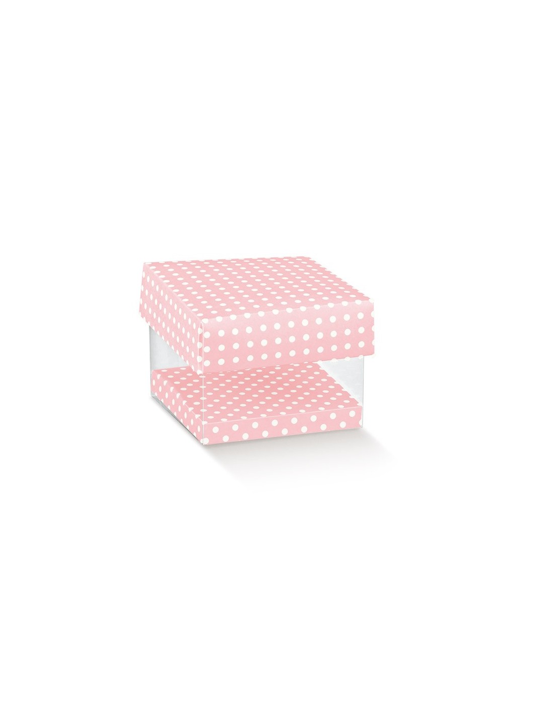 Scatola Pvc con F/C Rosa a Pois 9x9x12